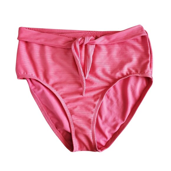 HIGH RISE PINK BIKINI BOTTOMS SIZE L - Picture 1 of 5
